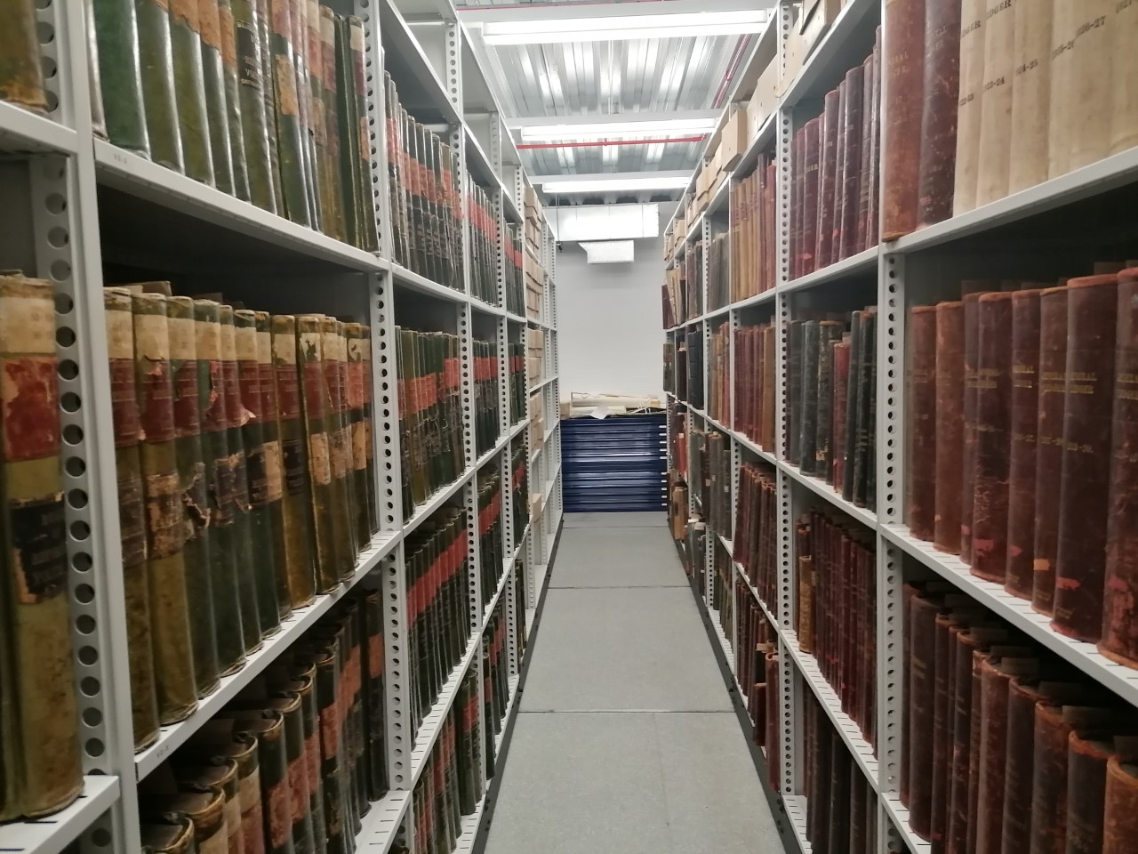 Photograph of one of the archives repositories at the Treasure House in Beverley